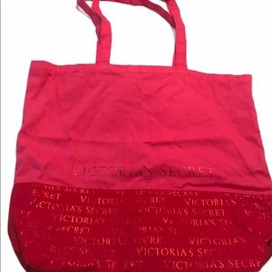 Red canvas Victoria Secrets tote bag